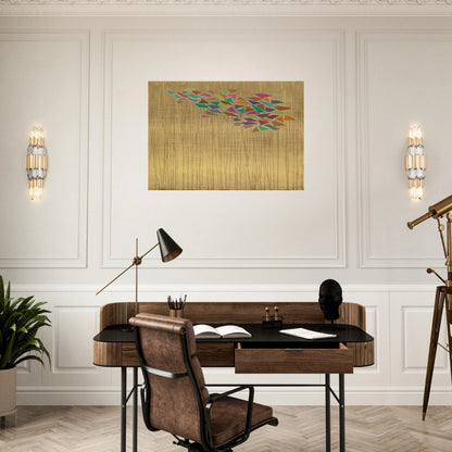 Colors on Tan - 1975 - Robert Goodnough Brushed Aluminum Print - 70x100 cm / 28x40 inches | Robert Goodnough Aluminum Print | Robert Goodnough Prints