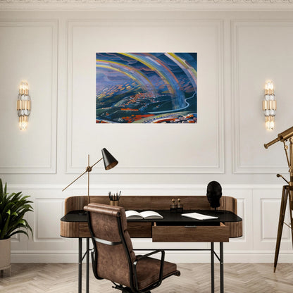 The Miracle of Light While Flying - 1931 - Gerardo Dottori Brushed Aluminum Print - 70x100 cm / 28x40 inches | Gerardo Dottori Aluminum Print | Gerardo Dottori Prints