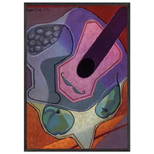 VIOLIN WITH FRUIT 1924 - Juan Gris 70x100 cm / 28x40 inches Framed Art Print – Black Wooden Frame