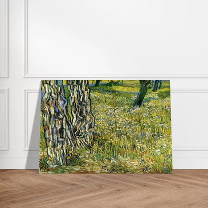 Tree Trunks in the Grass - Vincent van Gogh Brushed Aluminum Print - 70x100 cm / 28x40 inches | Vincent van Gogh Aluminum Print | Vincent van Gogh Prints