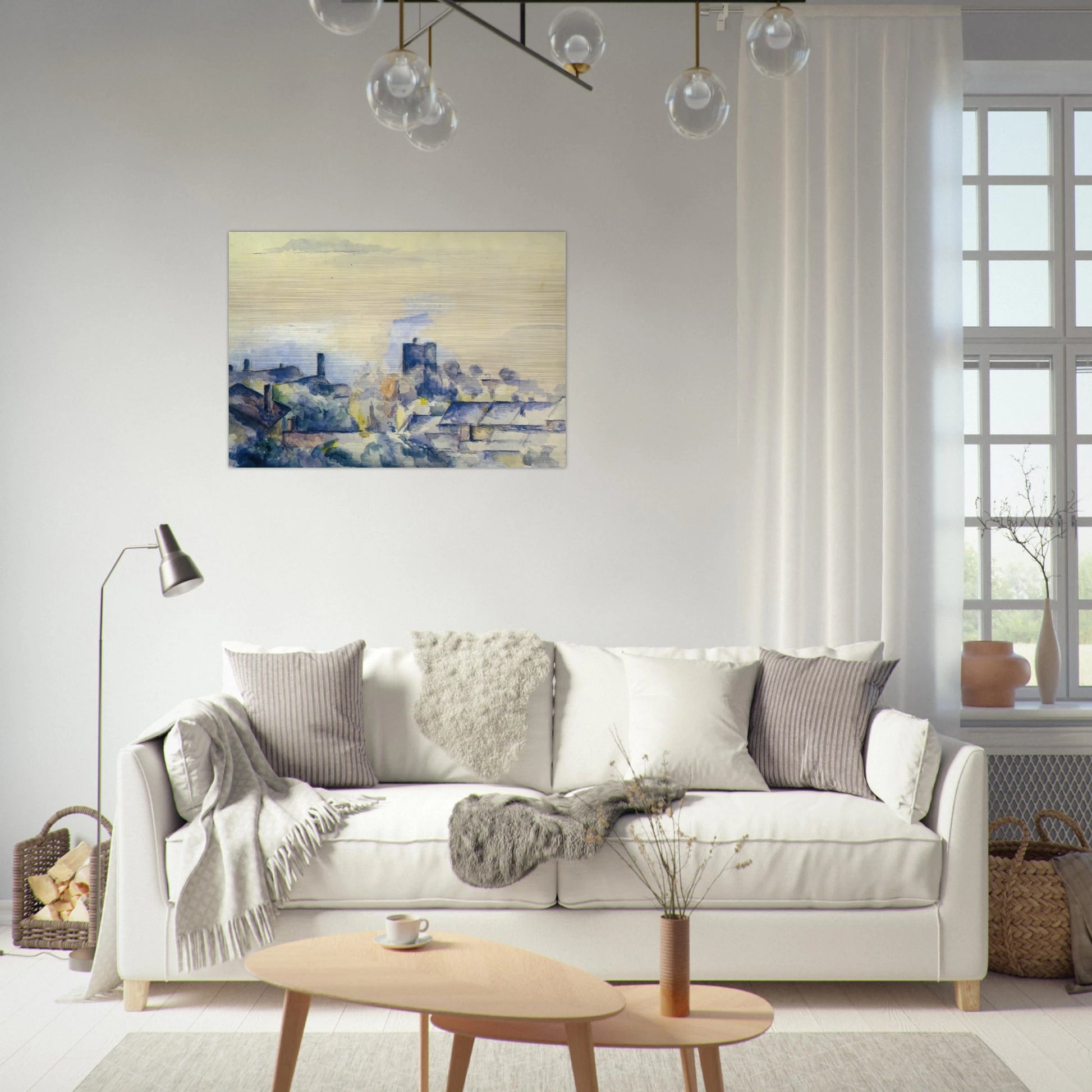 Roofs in L'Estaque - Paul Cézanne Brushed Aluminum Print - 70x100 cm / 28x40 inches | Paul Cézanne Aluminum Print | Paul Cézanne Prints