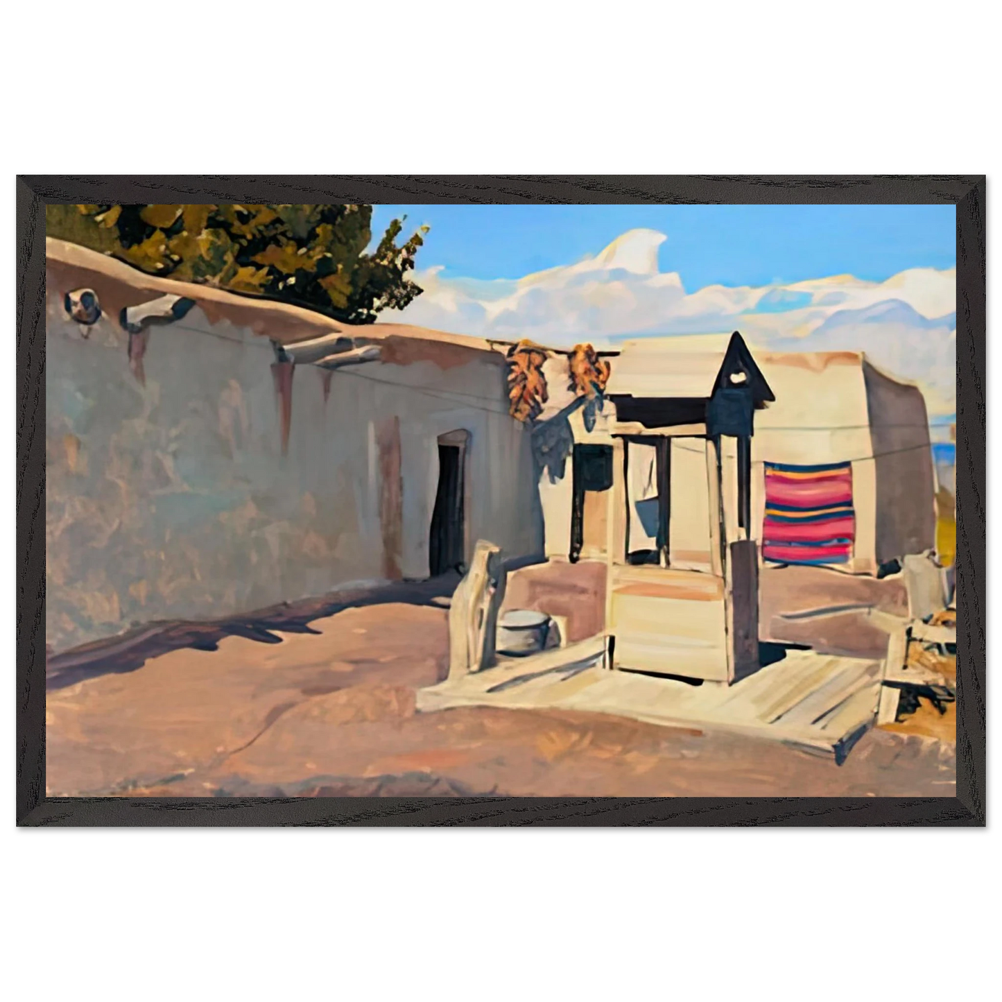 Maynard Dixon - OLD PATIO 1931 Wall art - 40x50 cm / 16x20 inches - Premium Wooden Framed Poster With Fine Art Paper-canvas - Black frame