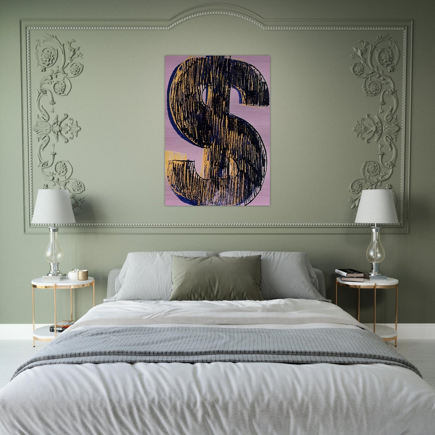 Dollar Sign - Andy Warhol Brushed Aluminum Print - 70x100 cm / 28x40 inches | Andy Warhol Aluminum Print | Andy Warhol Prints