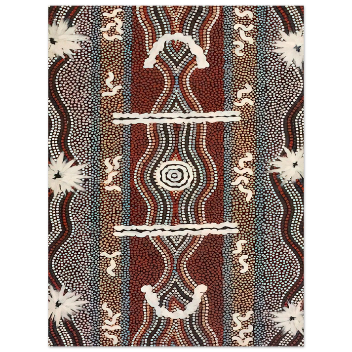 Clifford Possum Tjapaltjarri - Caterpillar Dreaming - 1998  75x100 cm / 30x40inches Fine Art Poster