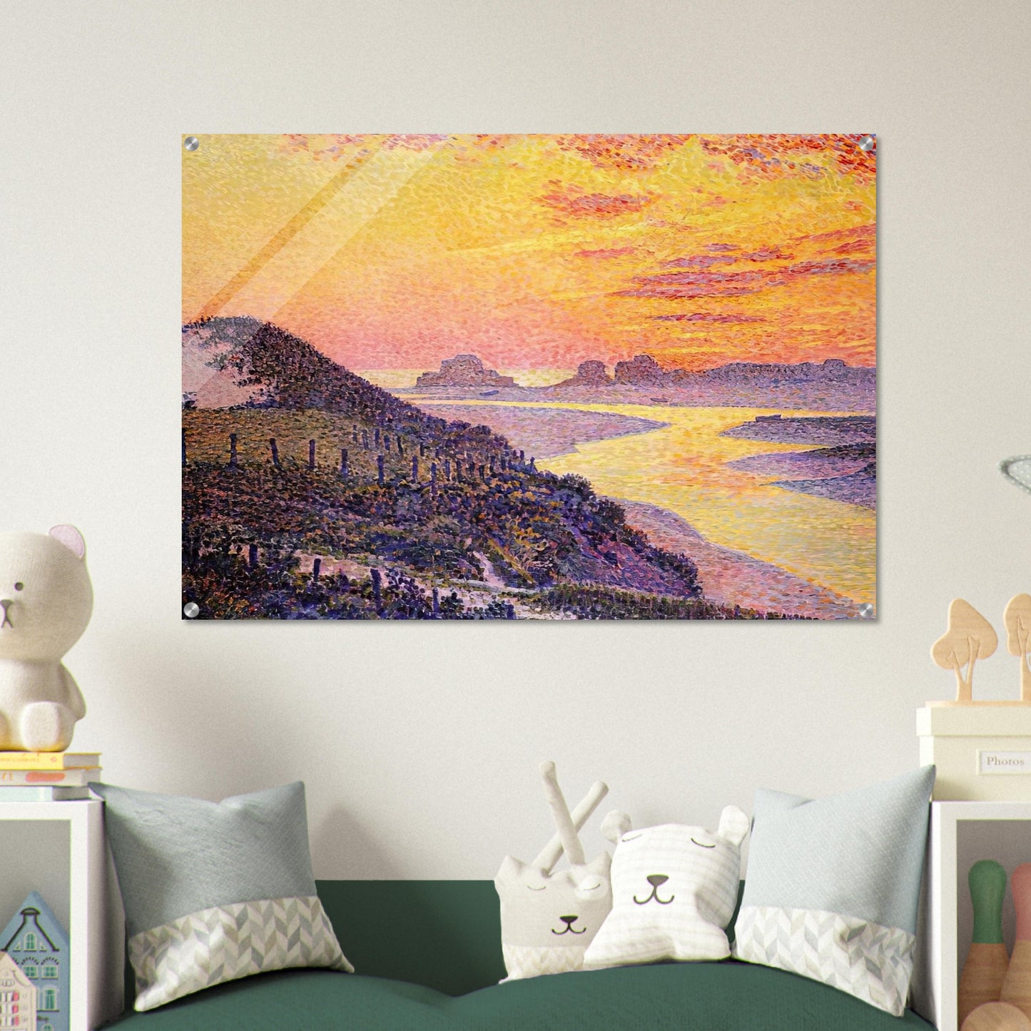 SUNSET AT AMBLETSUSE 1899 - Theo van Rysselberghe Acrylic Print - 70x100 cm / 28x40″ inches