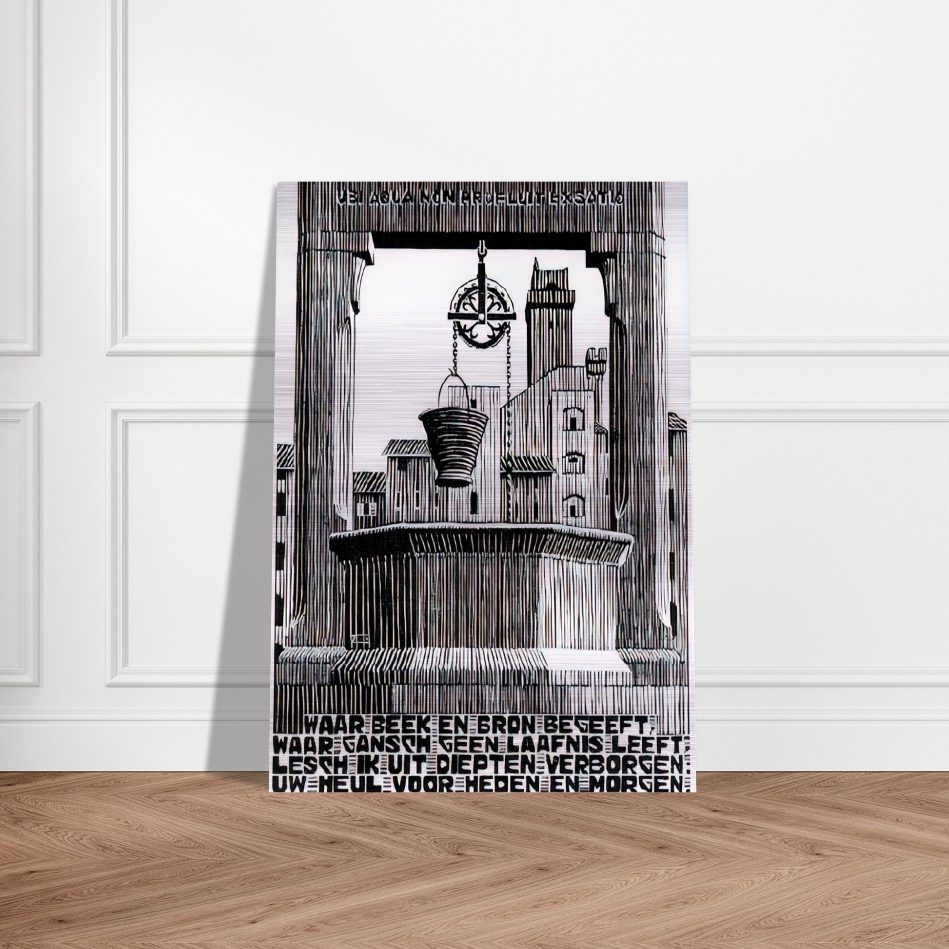EMBLEMATA WELL - MC Escher Brushed Aluminum Print - 70x100 cm / 28x40 inches | MC Escher Aluminum Print | MC Escher Prints