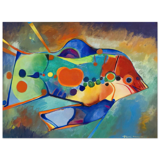 Aldemir Martins - Fish - NaÃ¯ve Art Primitivism  75x100 cm / 30x40inches Fine Art Poster