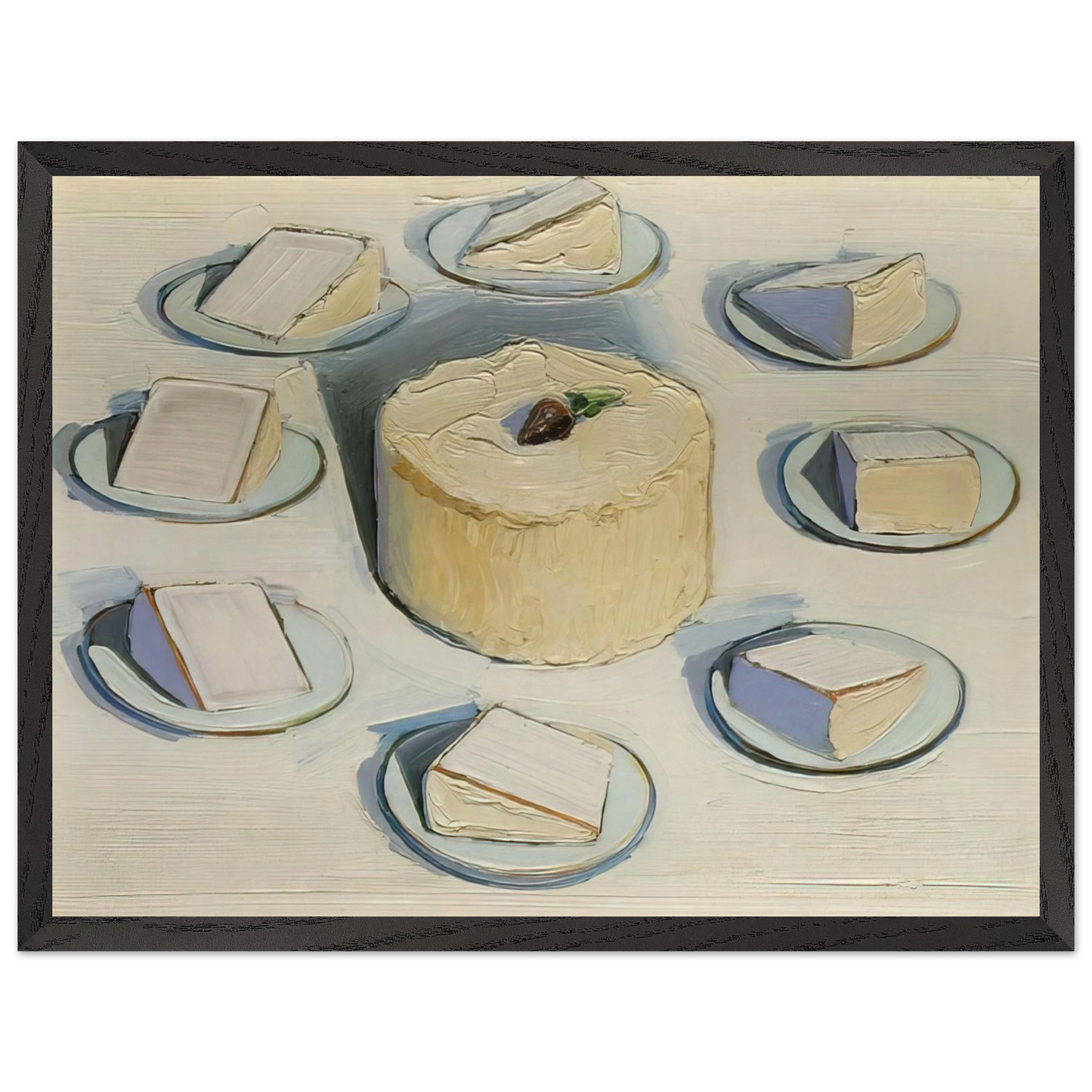 Wayne Thiebaud - Around the Cake - 1962 Wall Art - 30x40 cm / 12x16 inches - Premium Wooden Framed Poster With Fine Art Paper - Black frame