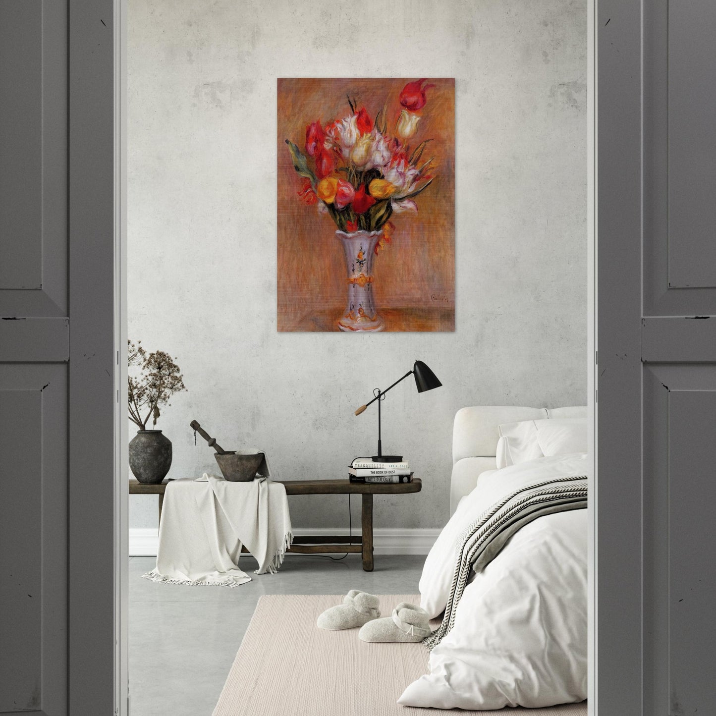 Tulips - Pierre-Auguste Renoir Brushed Aluminum Print - 70x100 cm / 28x40 inches | Pierre-Auguste Renoir Aluminum Print | Pierre-Auguste Renoir Prints