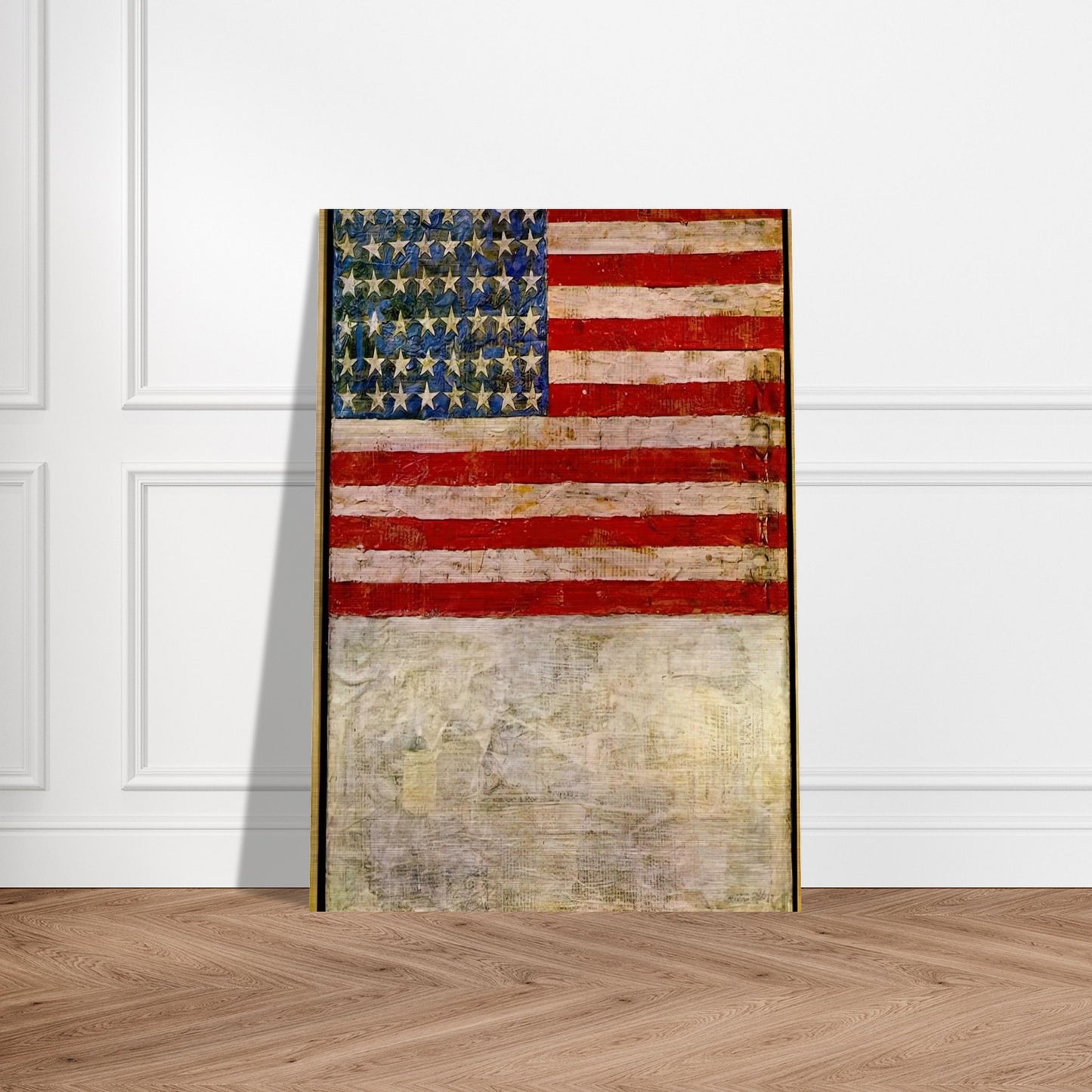 FLAG ABOVE WHITE - Jasper Johns Brushed Aluminum Print - 70x100 cm / 28x40 inches | Jasper Johns Aluminum Print | Jasper Johns Prints