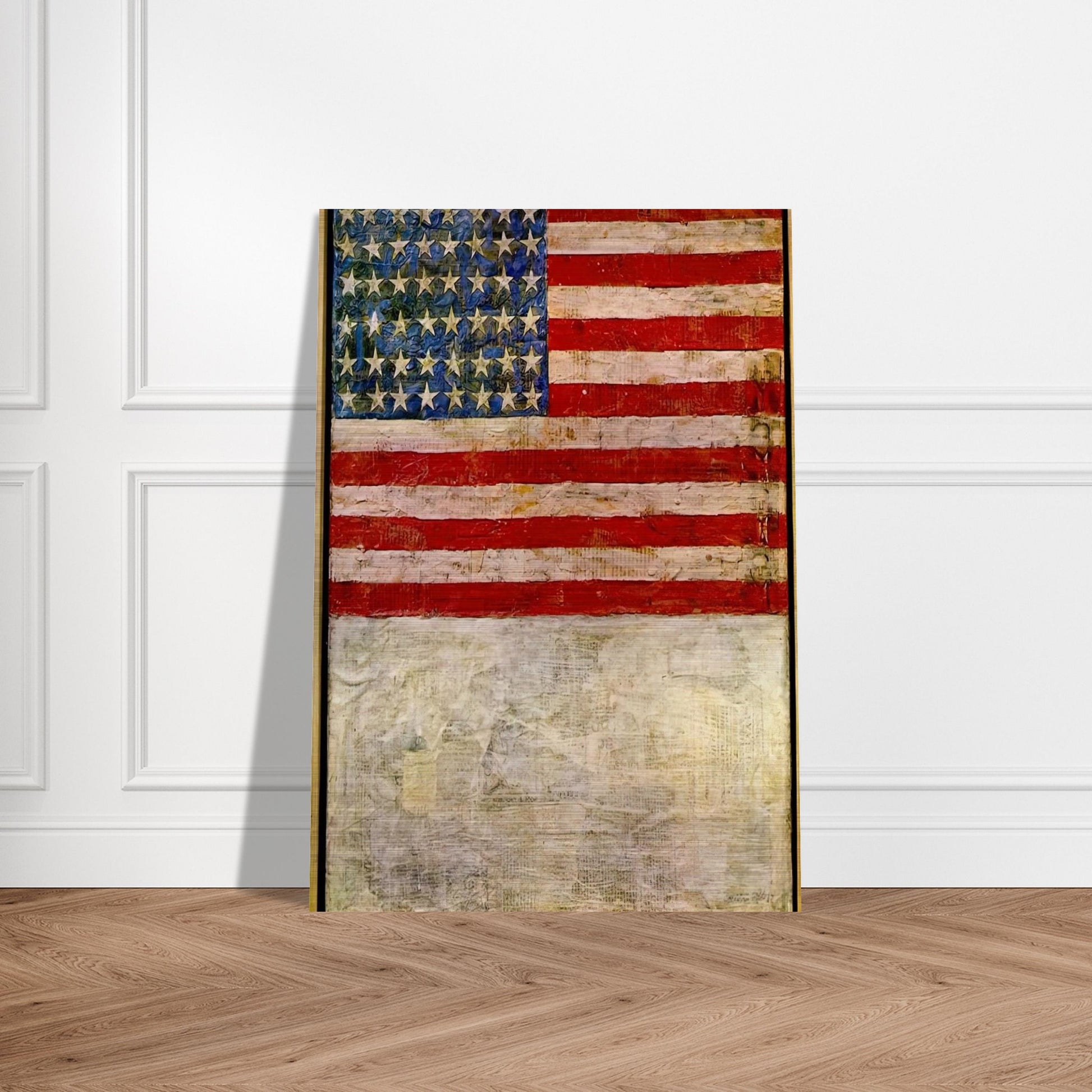 FLAG ABOVE WHITE - Jasper Johns Brushed Aluminum Print - 70x100 cm / 28x40 inches | Jasper Johns Aluminum Print | Jasper Johns Prints