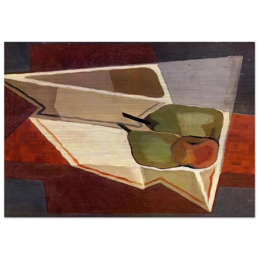 FRUIT WITH BOWL 1926 - Juan Gris Brushed Aluminum Print - 70x100 cm / 28x40 inches | Juan Gris Aluminum Print | Juan Gris Prints