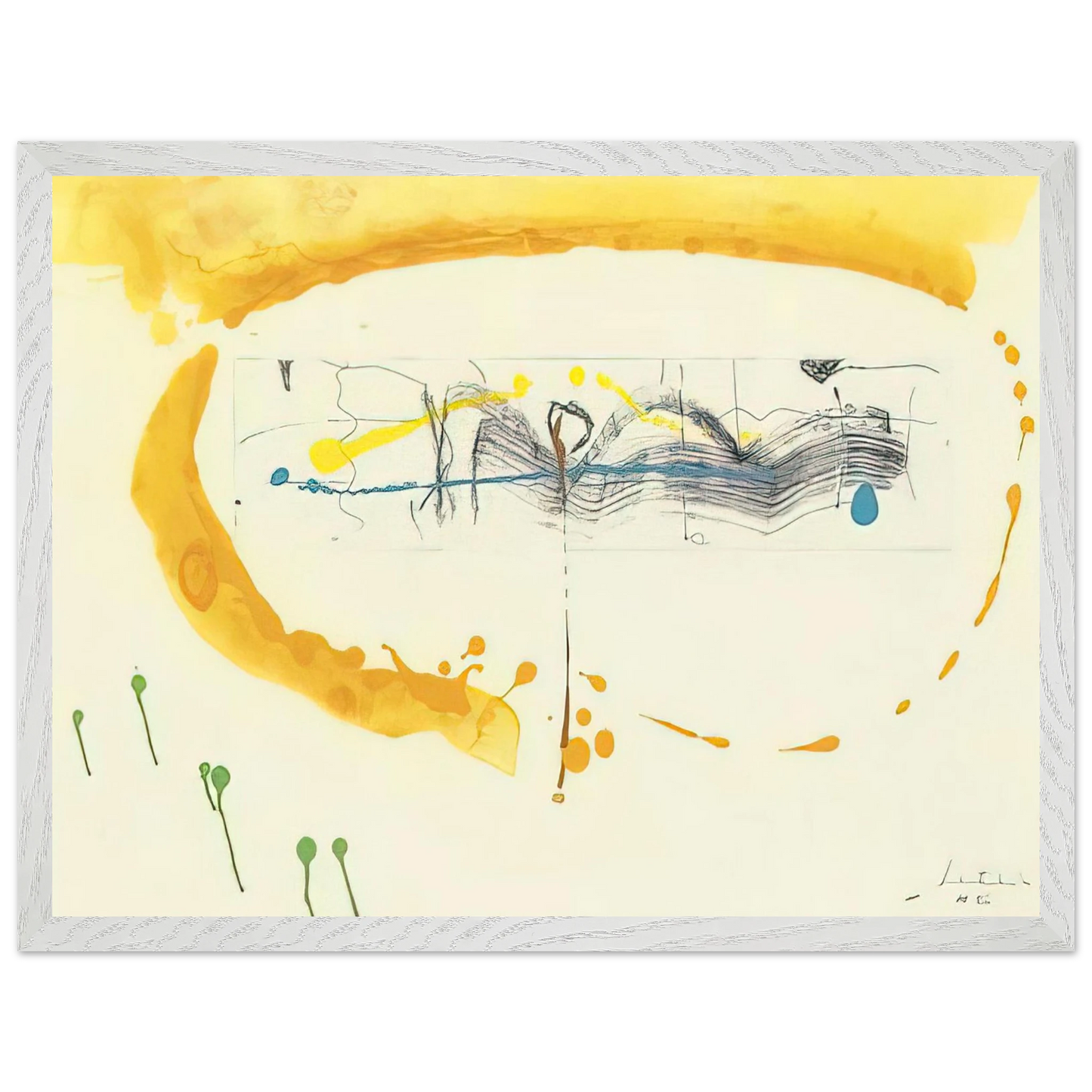 Helen Frankenthaler - Making Music - 2000 Wall art - 60x80 cm / 24x32 inches - Premium Wooden Framed Poster With Fine Art Paper-canvas - Black frame