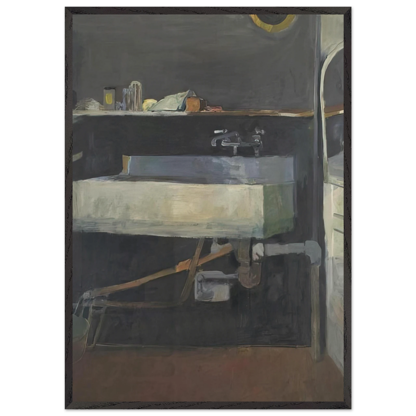 Corner of Studio  Sink - Richard Diebenkorn 70x100 cm / 28x40 inches Framed Art Print – Black Wooden Frame
