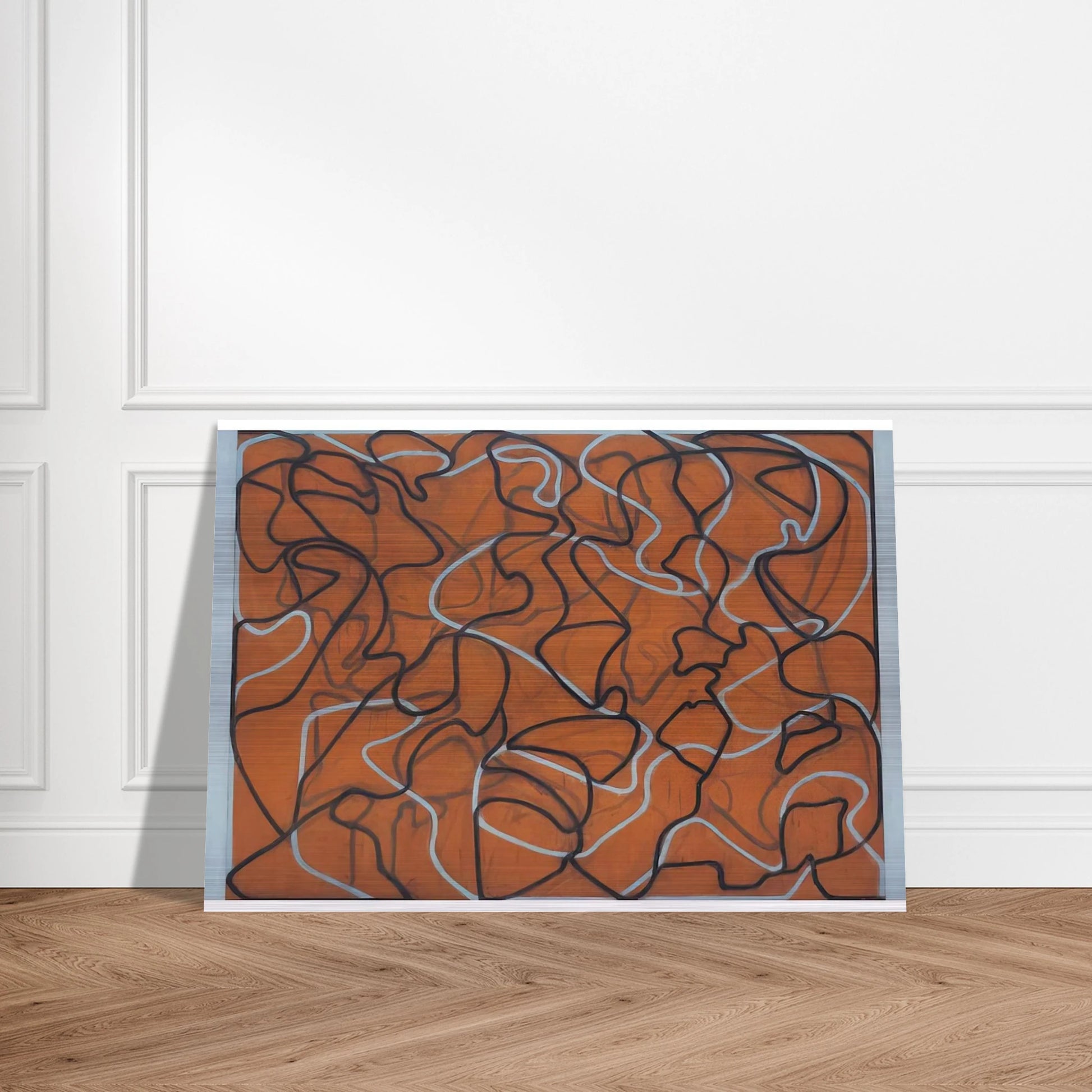 Red Ground Letter - 2010 - Brice Marden Brushed Aluminum Print - 70x100 cm / 28x40 inches | Brice Marden Aluminum Print | Brice Marden Prints