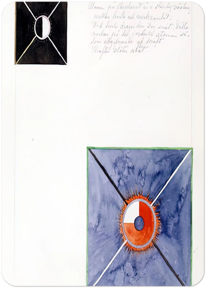 ATOM SERIES NO 8 ATOM ON THE ETHER PLANE IS IN CONSTANT CHANGE BETWEEN REST AND ACTIVITY AT THE 1917 By Hilma af Klint Pack of 10 Post Cards | Hilma af Klint Post Cards | A6 (10.5 x 14.8 cm) - 4.1 x 5.8 inches