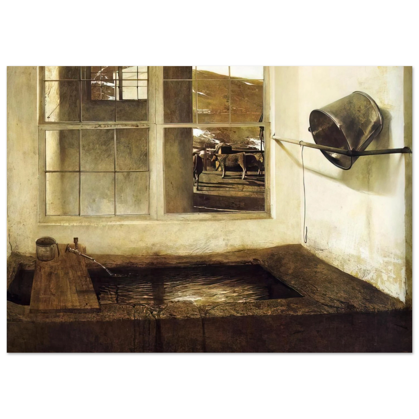 Andrew Wyeth - SPRING FED Wall Art - 60x80 cm / 24x32 inches - Premium Wooden Framed Poster With Fine Art Paper-canvas - Black frame