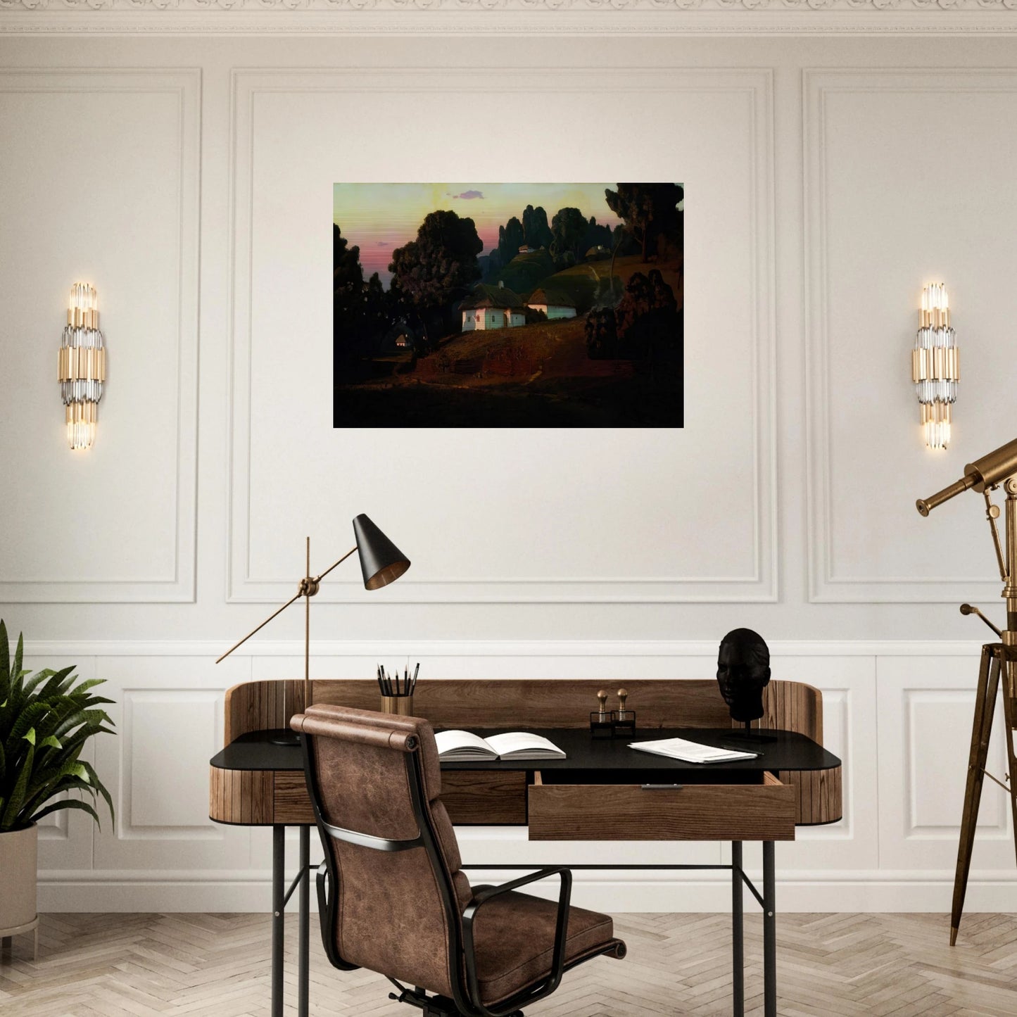 Evening in Ukraine - Arkhyp Kuindzhi Brushed Aluminum Print - 70x100 cm / 28x40 inches | Arkhyp Kuindzhi Aluminum Print | Arkhyp Kuindzhi Prints