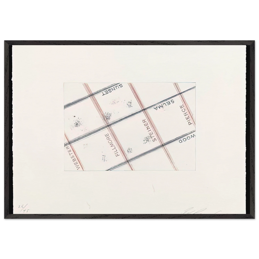 PIERCE FROM LOS FRANCISCO SAN ANGELES PORTFOLIO - Edward Ruscha 70x100 cm / 28x40 inches Framed Art Print – Black Wooden Frame