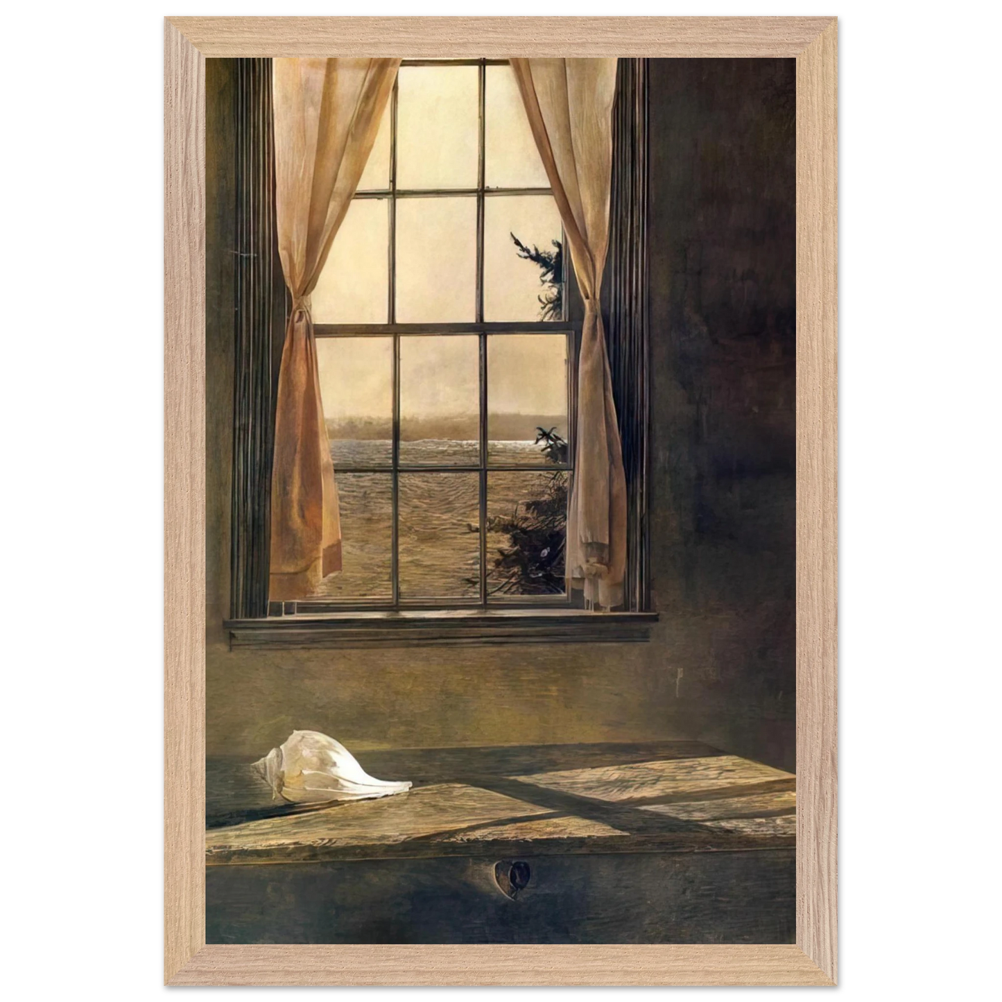Andrew Wyeth - HER ROOM Wall Art - 30x40 cm / 12x16 inches - Premium Wooden Framed Poster With Fine Art Paper-canvas - Black frame