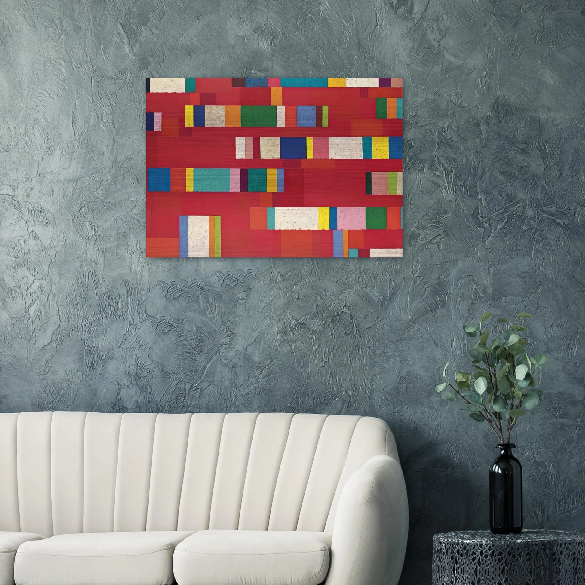 Rosso Perugino - 1979 - Piero Dorazio Brushed Aluminum Print - 70x100 cm / 28x40 inches | Piero Dorazio Aluminum Print | Piero Dorazio Prints