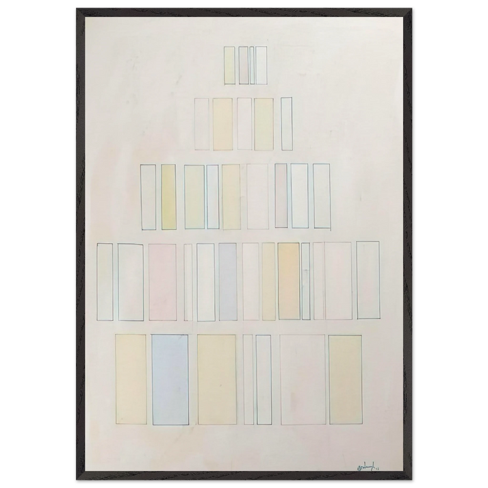 Red and Green with Pale Colors - 1966 - Robert Goodnough 70x100 cm / 28x40 inches Framed Art Print – Black Wooden Frame