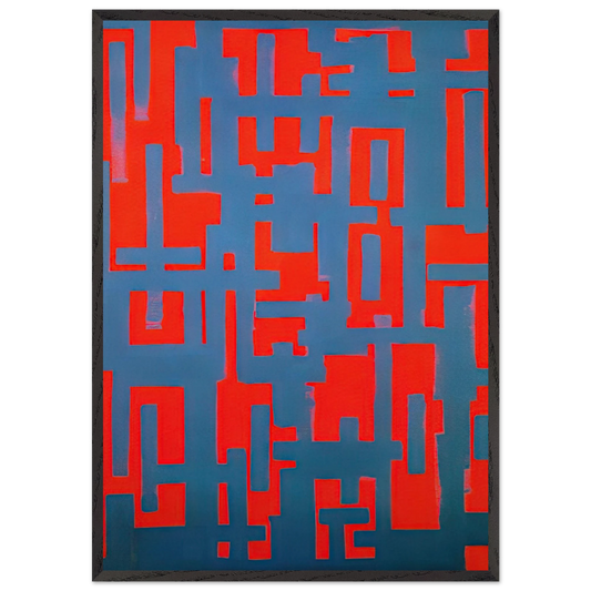 Untitled Red and Gray - 1950 - Ad Reinhardt 70x100 cm / 28x40 inches Framed Art Print – Black Wooden Frame