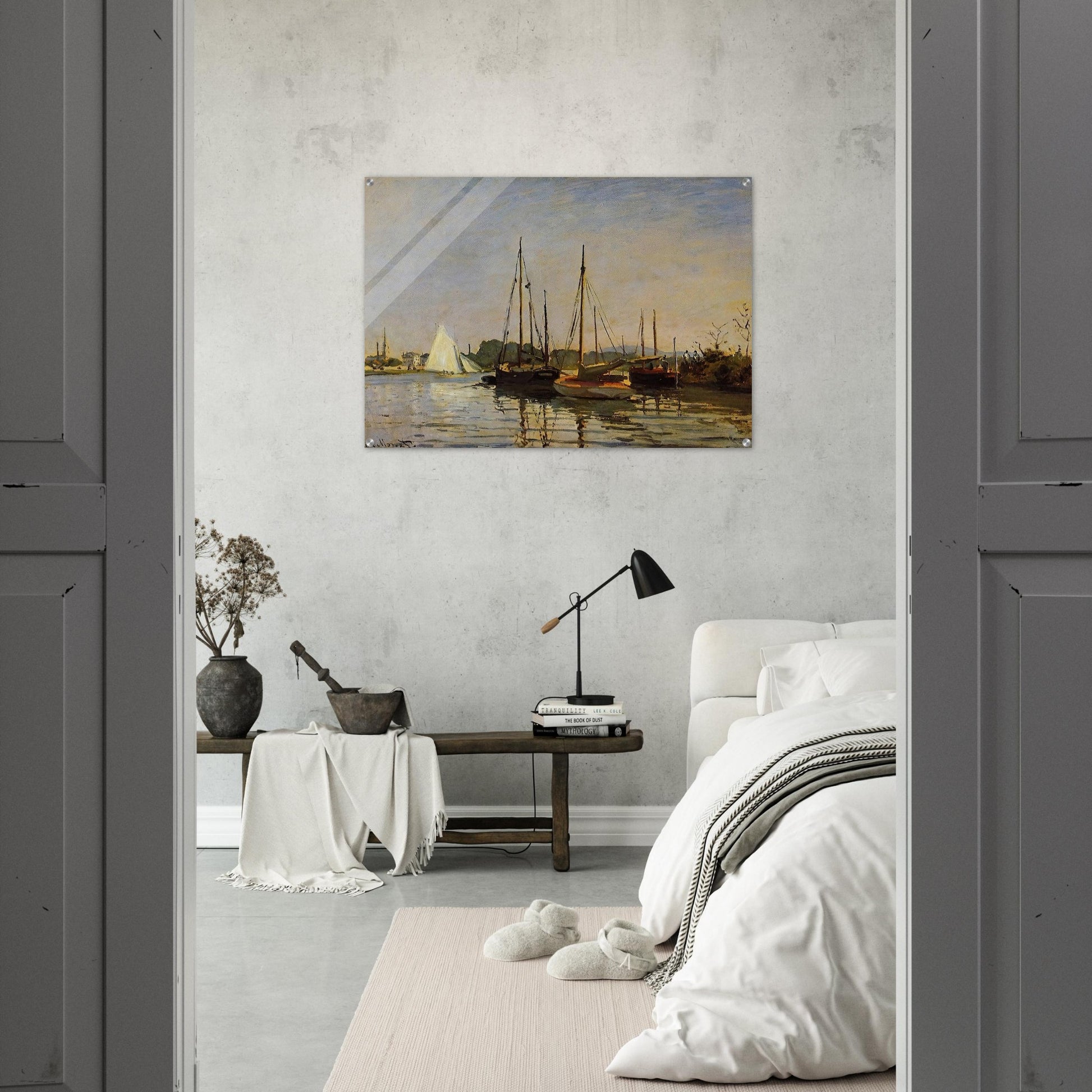 Pleasure Boats, Argenteuil, c.1872-3 oil on canvas - claude monet Acrylic Print - 70x100 cm / 28x40″ inches | claude monet Wall Art | claude monet Prints