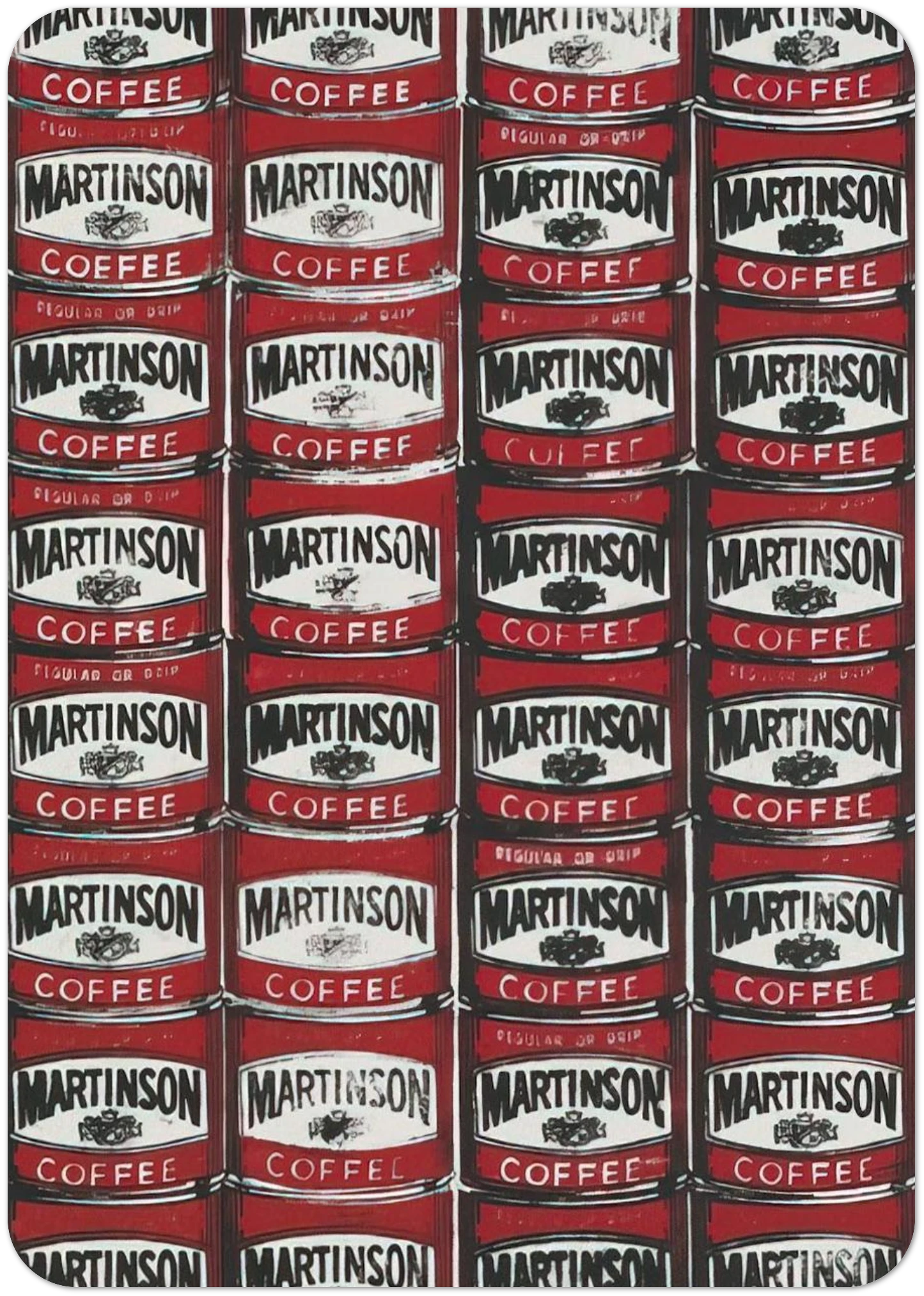 Martinson Coffee By Andy Warhol Pack of 10 Post Cards | Andy Warhol Post Cards | A6 (10.5 x 14.8 cm) - 4.1 x 5.8 inches