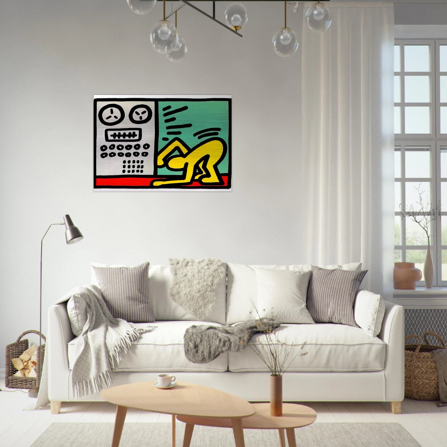 POP SHOP III 1989 - Keith Haring Brushed Aluminum Print - 70x100 cm / 28x40 inches | Keith Haring Aluminum Print | Keith Haring Prints