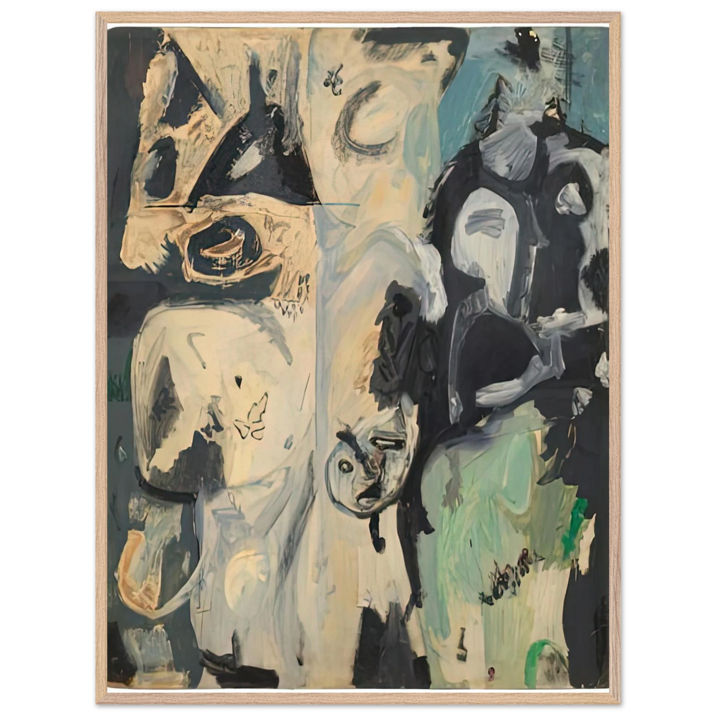 Helen Frankenthaler - Untitled, 1950- Wall Art - 30x40 cm / 12x16 inches - Premium Wooden Framed Poster With Fine Art Paper-canvas - Wood frame