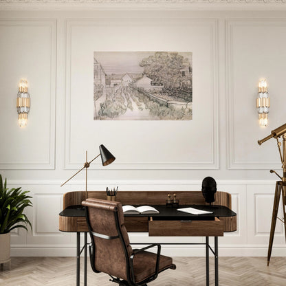 Village Street - Vincent van Gogh Brushed Aluminum Print - 70x100 cm / 28x40 inches | Vincent van Gogh Aluminum Print | Vincent van Gogh Prints