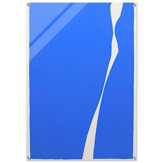 White On Blue II - 1969 - Adja Yunkers Acrylic Print - 70x100 cm / 28x40″ inches | Adja Yunkers Wall Art | Adja Yunkers Prints