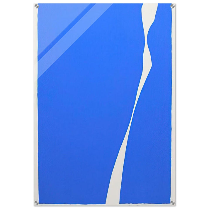 White On Blue II - 1969 - Adja Yunkers Acrylic Print - 70x100 cm / 28x40″ inches | Adja Yunkers Wall Art | Adja Yunkers Prints