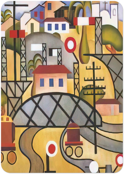 E.F.C.B. Estrada de Ferro Central do Brasil By Tarsila do Amaral Pack of 10 Post Cards | Tarsila do Amaral Post Cards | A6 (10.5 x 14.8 cm) - 4.1 x 5.8 inches