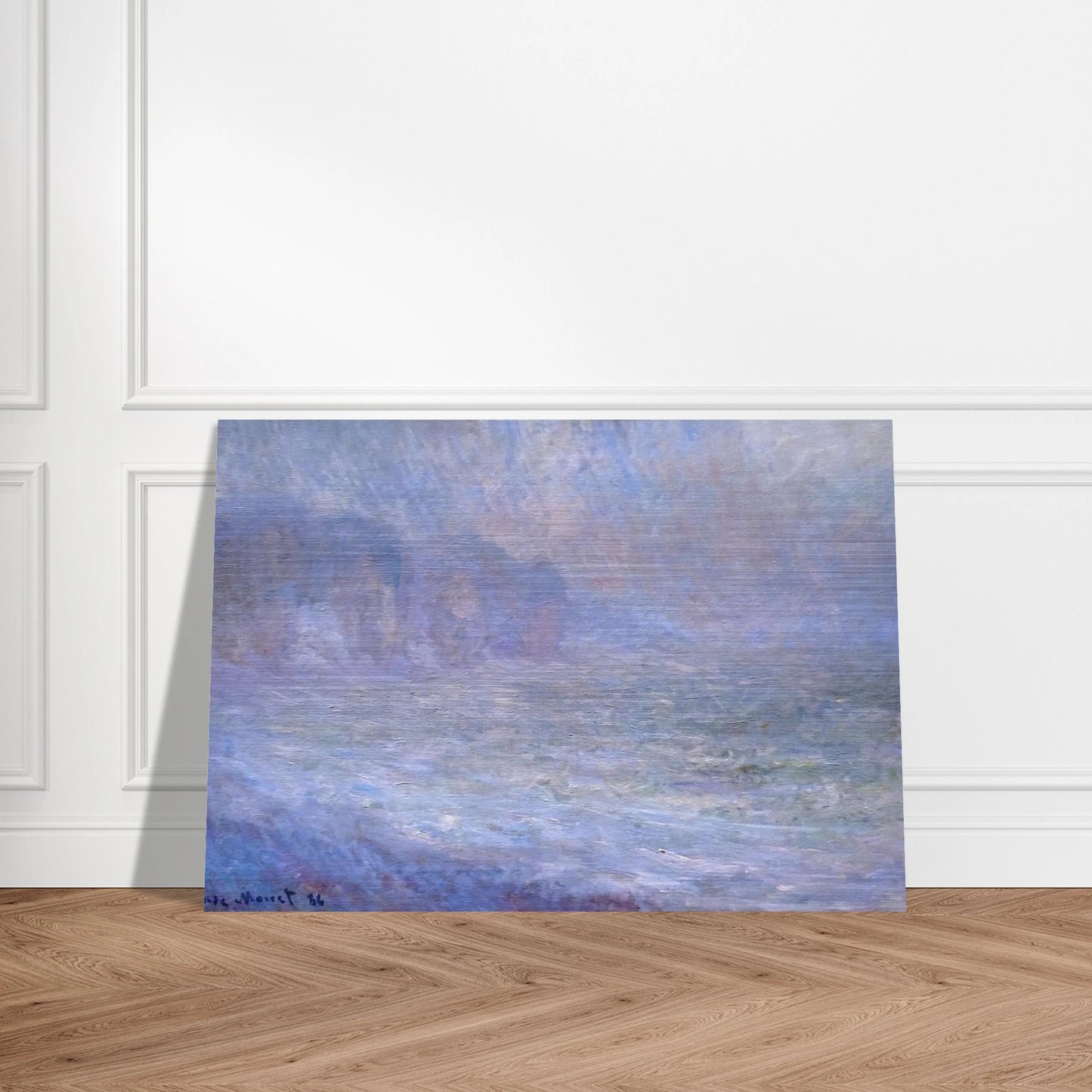 Cliffs at Pourville, Rain - claude monet Brushed Aluminum Print - 70x100 cm / 28x40 inches | claude monet Aluminum Print | claude monet Prints