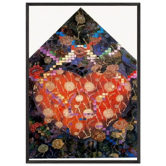 Heartfelt - PD Pattern and Decoration - Miriam Schapiro 70x100 cm / 28x40 inches Framed Art Print – Black Wooden Frame