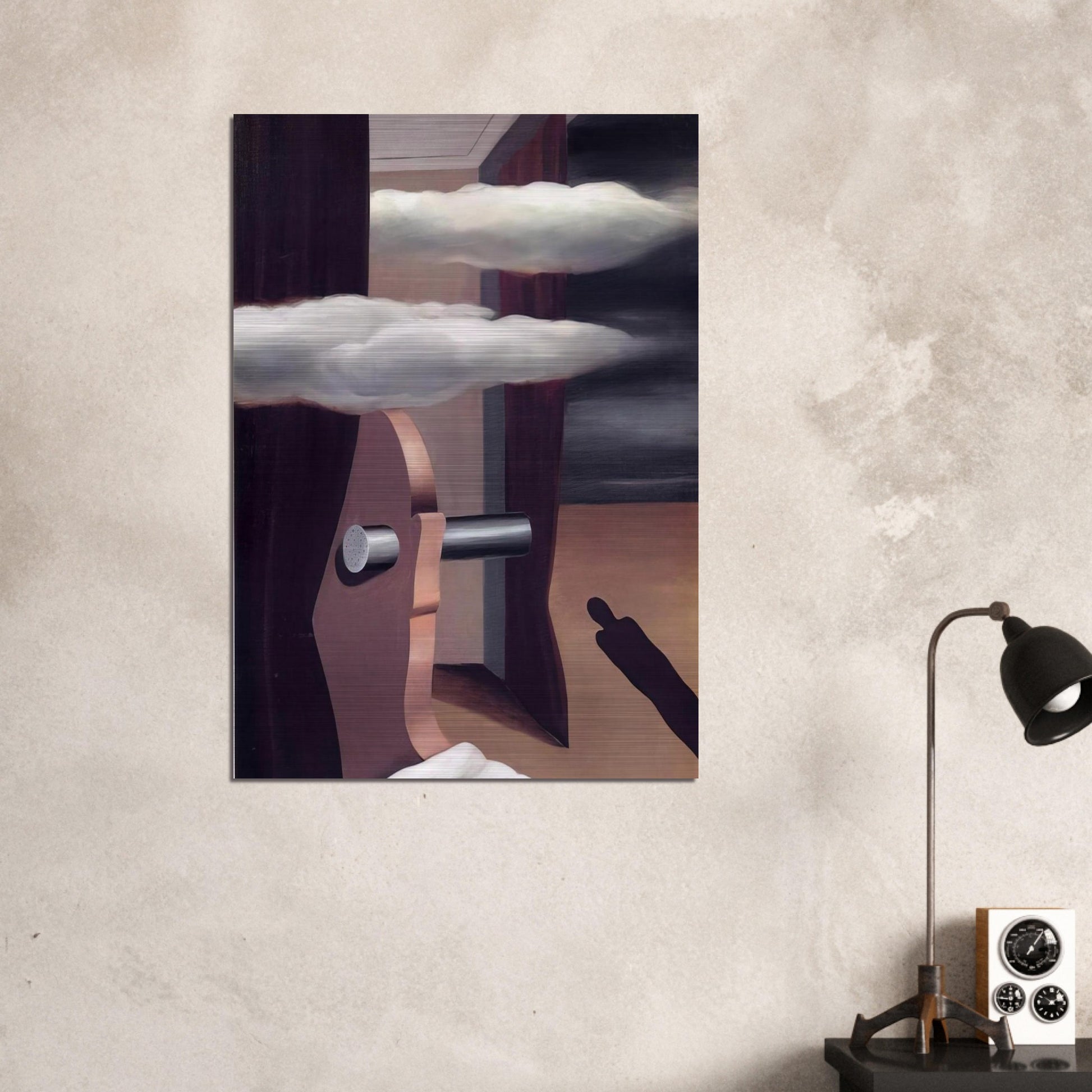 THE CATAPULT OF DESERT 1926 - Rene Magritte Brushed Aluminum Print - 70x100 cm / 28x40 inches | Rene Magritte Aluminum Print | Rene Magritte Prints