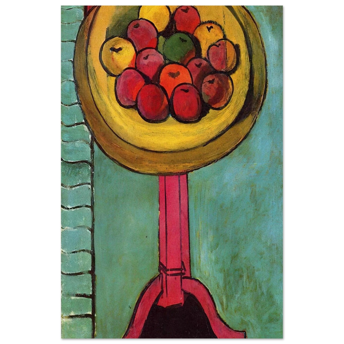 APPLES ON A TABLE GREEN BACKGROUND 1916 - Henri Matisse Art Prints - 100x150 cm / 40x60″ inches | Henri Matisse Poster | Henri Matisse Prints