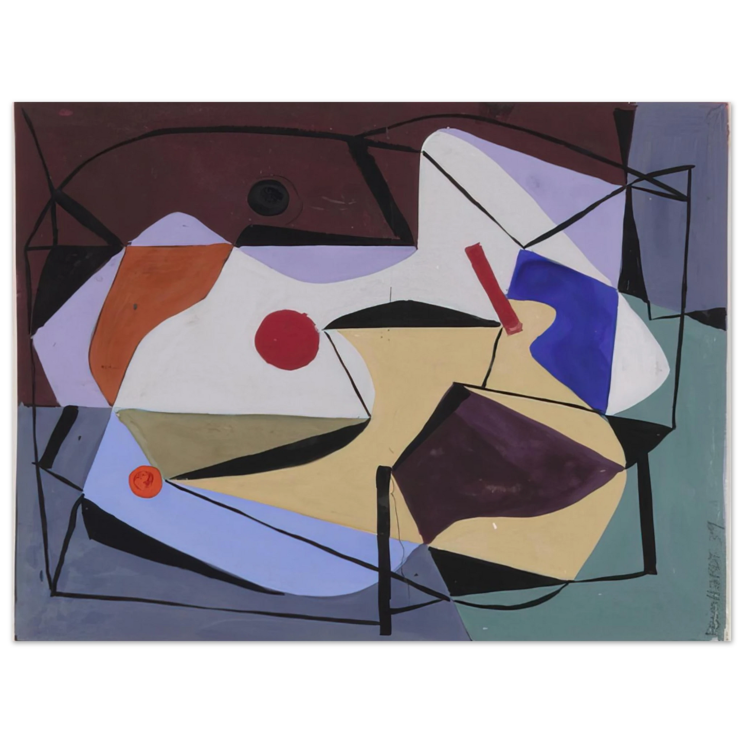 Ad Reinhardt - Study for a Painting - 1939  75x100 cm / 30x40inches Fine Art Poster