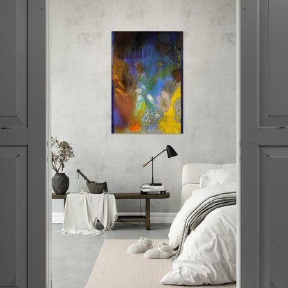 WOMAN IN PROFILE WITH FLOWERS - Odilon Redon Brushed Aluminum Print - 70x100 cm / 28x40 inches | Odilon Redon Aluminum Print | Odilon Redon Prints