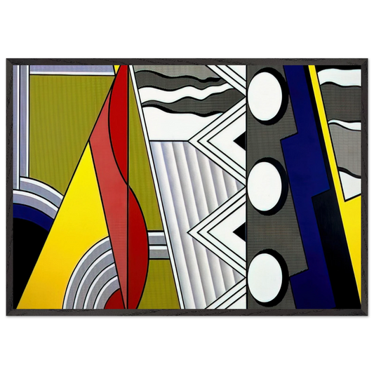 MODERN PAINTING WITH CLEF 1967 - Roy Lichtenstein 70x100 cm / 28x40 inches Framed Art Print – Black Wooden Frame