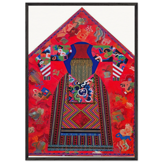 The Poet - Feminist Art PD Pattern and Decoration - Miriam Schapiro 70x100 cm / 28x40 inches Framed Art Print – Black Wooden Frame