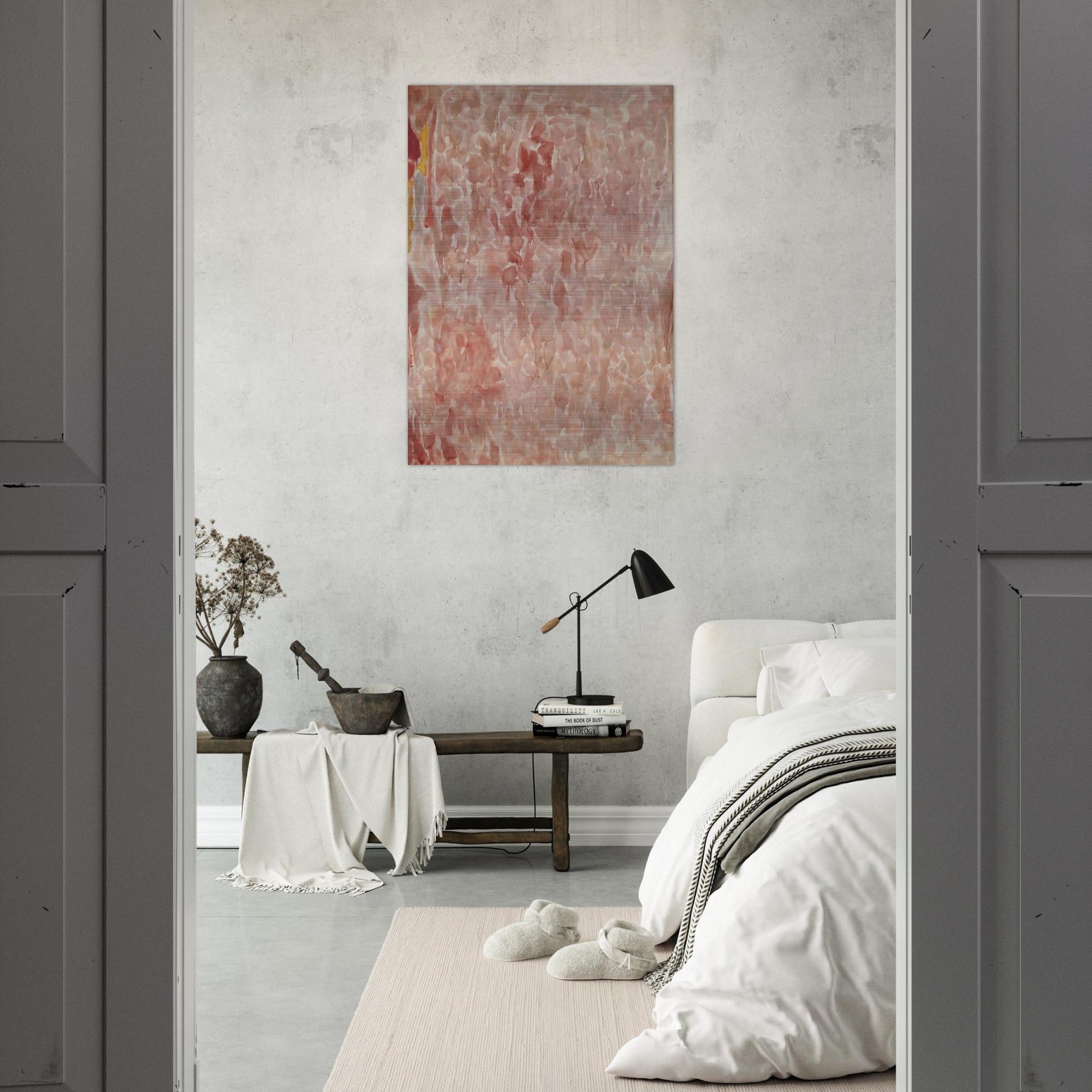 Red and Pink - Sam Francis Brushed Aluminum Print - 70x100 cm / 28x40 inches | Sam Francis Aluminum Print | Sam Francis Prints