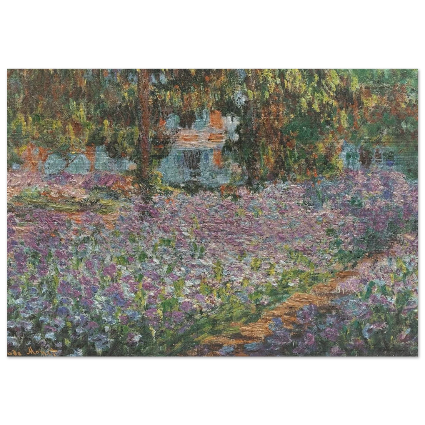 The Artist's Garden at Giverny - claude monet Brushed Aluminum Print - 70x100 cm / 28x40 inches | claude monet Aluminum Print | claude monet Prints