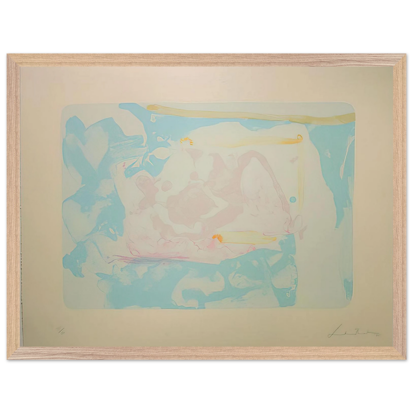 Helen Frankenthaler - Reflections III - 1995 Wall art - 70x100 cm / 28x40 inches - Premium Wooden Framed Poster With Fine Art Paper-canvas - Black frame