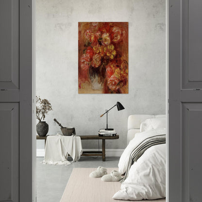 Vase of Roses - Pierre-Auguste Renoir Brushed Aluminum Print - 70x100 cm / 28x40 inches | Pierre-Auguste Renoir Aluminum Print | Pierre-Auguste Renoir Prints