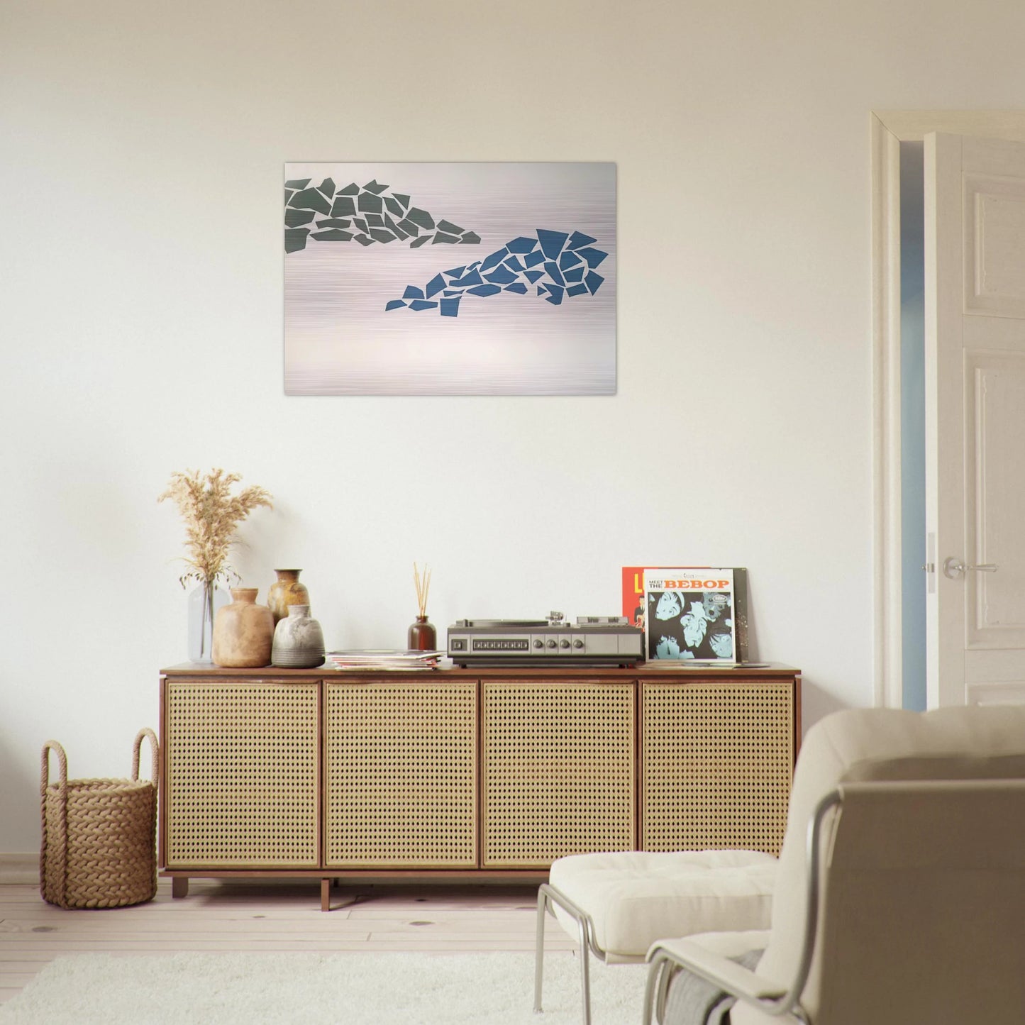 Blue and Green - 1968 - Robert Goodnough Brushed Aluminum Print - 70x100 cm / 28x40 inches | Robert Goodnough Aluminum Print | Robert Goodnough Prints