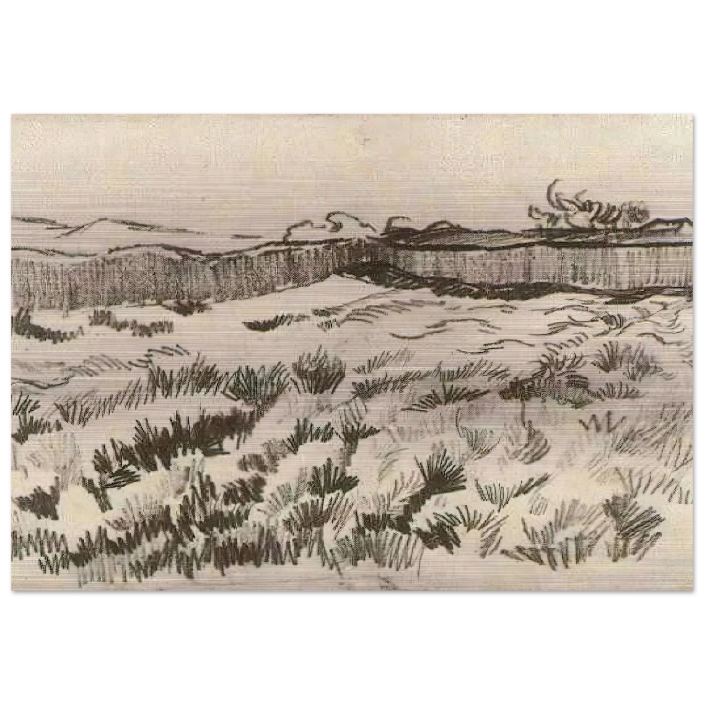 Enclosed Field - Vincent van Gogh Brushed Aluminum Print - 70x100 cm / 28x40 inches | Vincent van Gogh Aluminum Print | Vincent van Gogh Prints