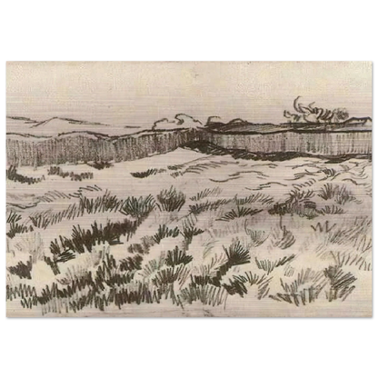 Enclosed Field - Vincent van Gogh Brushed Aluminum Print - 70x100 cm / 28x40 inches | Vincent van Gogh Aluminum Print | Vincent van Gogh Prints